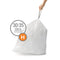 SIMPLEHUMAN CODE H CUSTOM FIT DRAWSTRING TRASH BAGS, 20 COUNT - WHITE - Brand New