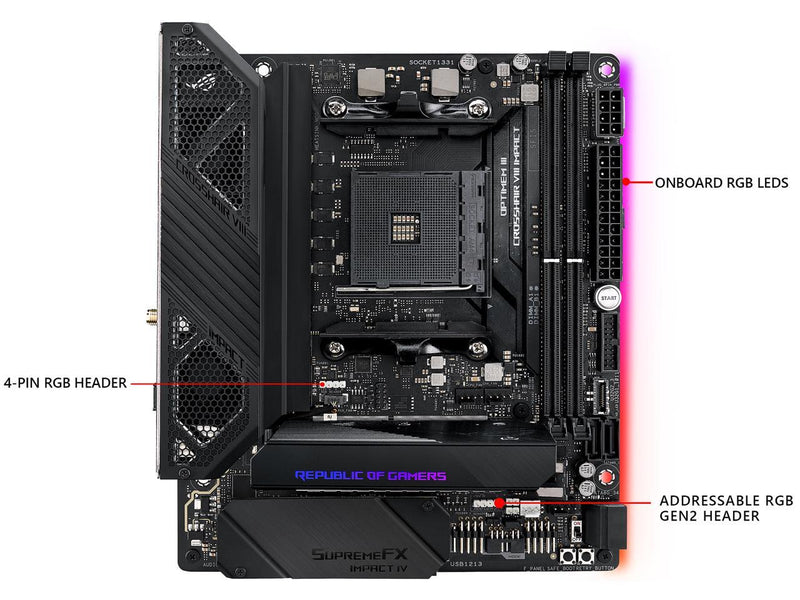 Asus ROG (X570) Crosshair VIII Impact, AMD, AM4, Ryzen 3000, (Mini-DTX)