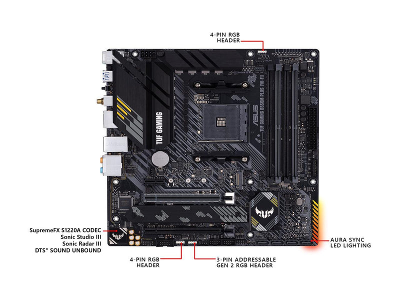 ASUS TUF Gaming B550M-PLUS (WiFi 6) AMD AM4 (3rd Gen Ryzen) microATX