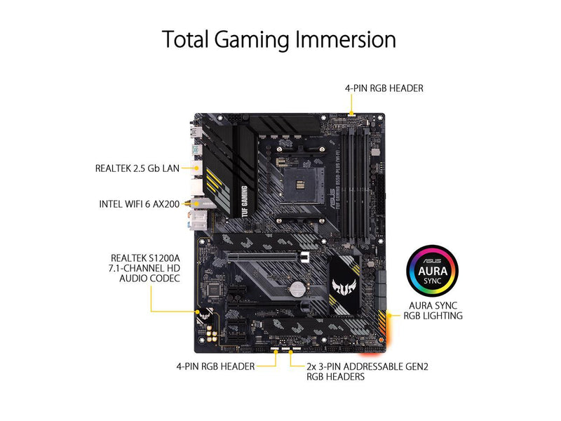 ASUS TUF GAMING B550-PLUS (WI-FI) AM4 AMD B550 SATA 6Gb/s ATX AMD Motherboard
