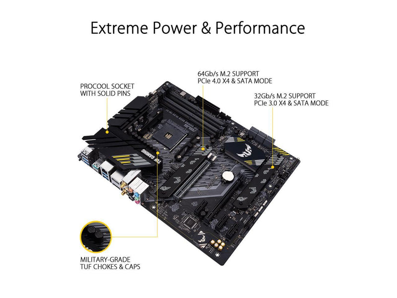 ASUS TUF GAMING B550-PLUS (WI-FI) AM4 AMD B550 SATA 6Gb/s ATX AMD Motherboard