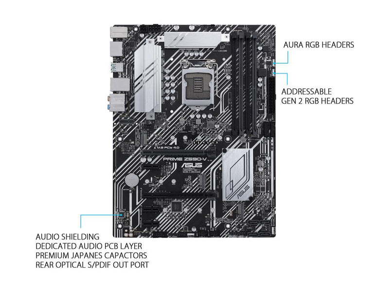 ASUS PRIME Z590-V LGA 1200 Intel Z590 SATA 6Gb/s ATX Intel Motherboard