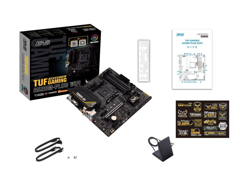 ASUS TUF Gaming A520M-PLUS (WiFi) AMD AM4 (3rd Gen Ryzen) microATX Gaming