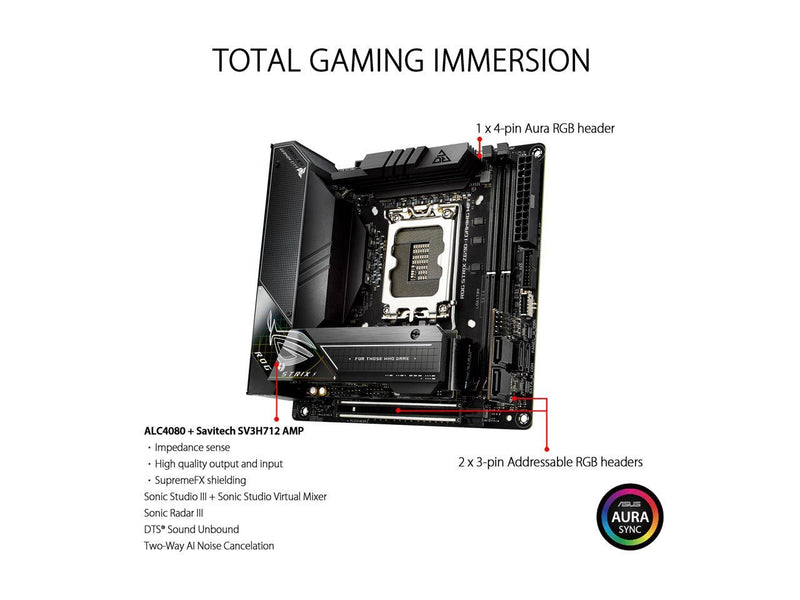 ASUS ROG Strix Z690-I Gaming WiFi 6E LGA 1700 (Intel 12th Gen) mini-ITX