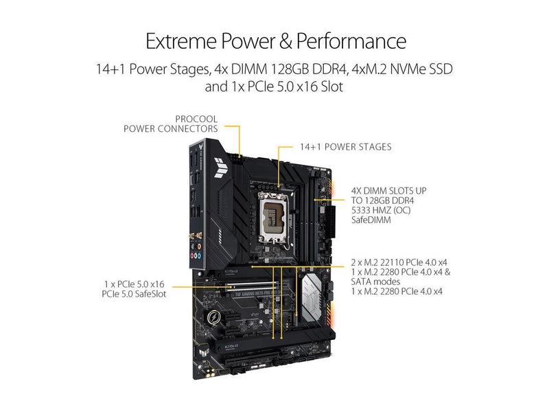ASUS TUF Gaming H670-PRO WiFi D4 LGA 1700(Intel 12th Gen) ATX