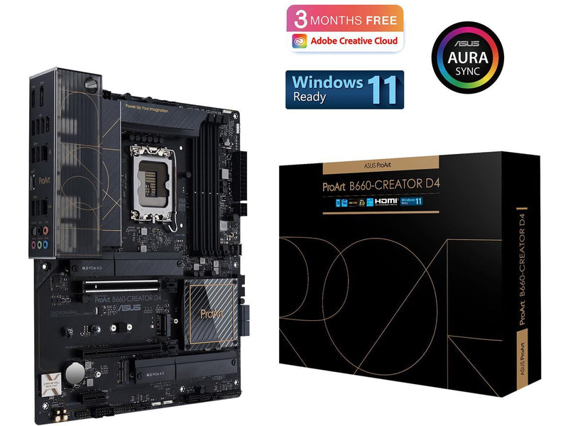 ASUS ProArt B660-Creator D4 LGA 1700(Intel 12th Gen) ATX Content Creator
