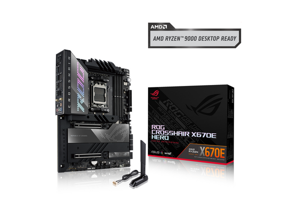 ASUS ROG Crosshair X670E Hero AMD X670 AM5 Ryzen Desktop 9000 8000 & 7000 ATX