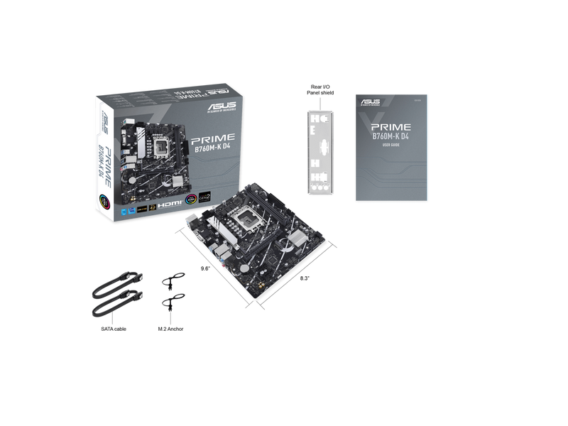 ASUS PRIME B760M-K D4 Intel B760 (LGA 1700)(13th and 12th Gen) mATX motherboard,