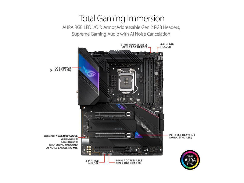 ASUS ROG Strix Z590-E Gaming WiFi 6E LGA 1200 (Intel 11th/10th Gen) ATX Gaming