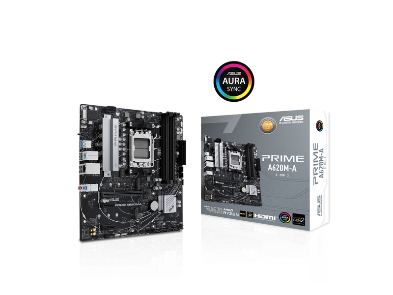 ASUS PRIME A620M-A-CSM AMD AM5(Ryzen 7000) mATX commercial motherboard (PCIe