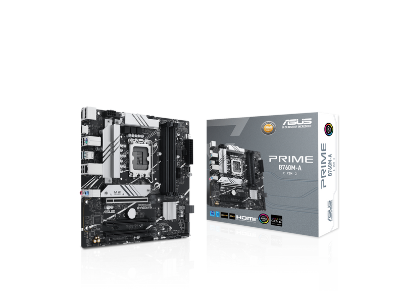 ASUS PRIME B760M-A Intel B760 (LGA 1700)(13th and 12th Gen) mATX motherboard,