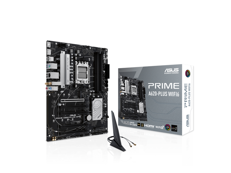 PRIME A620-PLUS WIFI6 AMD A620 AM5 ATX motherboard, DDR5, PCIe 4.0 support, dual