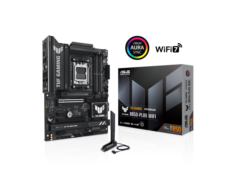 ASUS TUF GAMING B850-PLUS WIFI AMD AM5 B850 ATX motherboard, 14+2+1 80A stages,