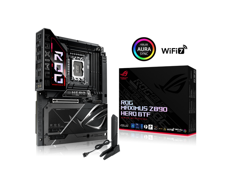 ASUS ROG MAXIMUS Z890 HERO BTF Z890 LGA 1851 ATX motherboard, hidden-connector