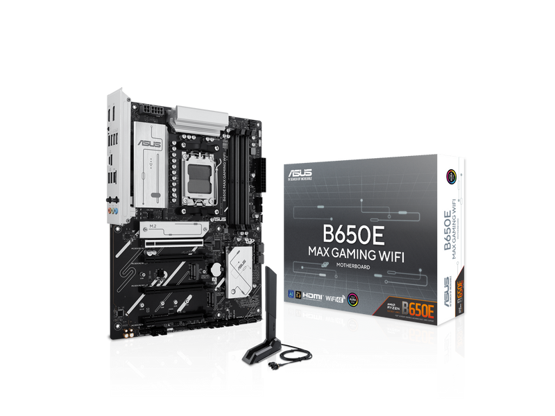 ASUS B650E MAX GAMING WIFI AMD B650 ATX motherboard, DDR5, PCIe 5.0 Ready, 3x