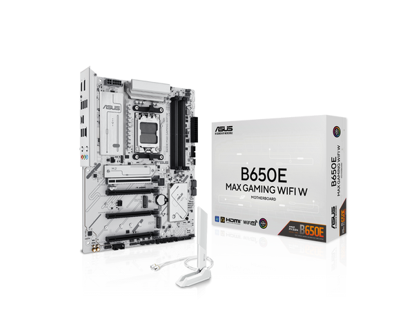 ASUS B650E MAX GAMING WIFI W - AMD B650 AM5, PCIe 5.0, ATX Motherboard, White