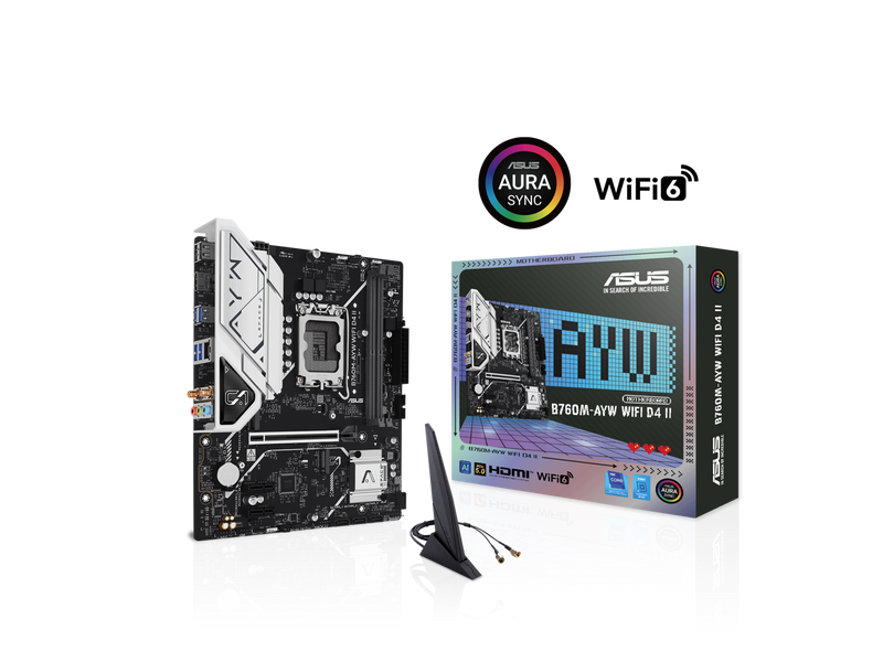 ASUS B760M-AYW WIFI D4 II Intel B760 (LGA 1700) microATX mATX motherboard, PCIe