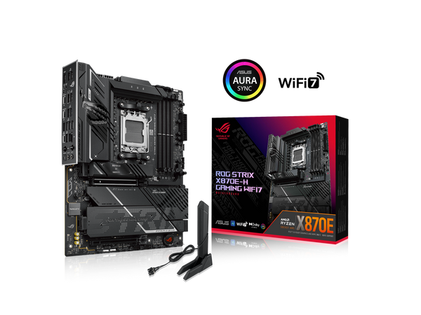 ASUS ROG STRIX X870E-H GAMING WIFI7 AMD X870E-H ATX motherboard with 16+2+1