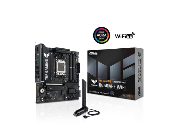 ASUS TUF GAMING B850M-E WIFI AMD B850 mATX motherboard, 8+2+1 80A DrMOS power
