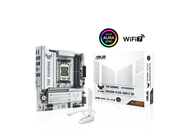 ASUS TUF GAMING B850M-PLUS WIFI7 W AMD B850 mATX motherboard, 14+2+1 80A DrMOS