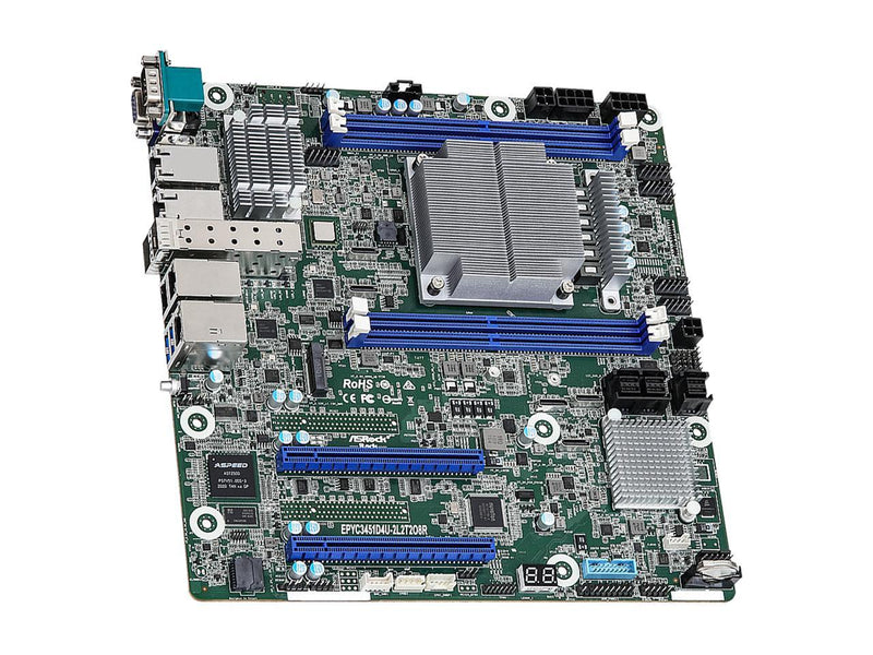 AsRock Rack EPYC3451D4U-2L2T2O8R Micro-ATX Server Motherboard AMD EPYC Embedded