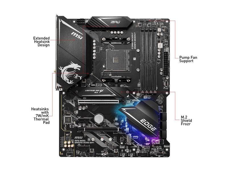 MSI MPG B550 GAMING EDGE WIFI Gaming Motherboard (AMD AM4, DDR4, PCIe