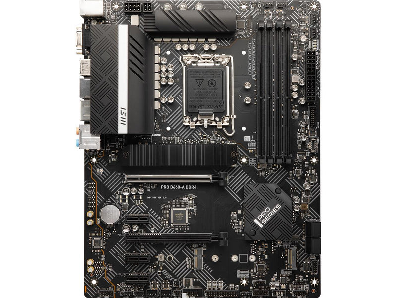 MSI PRO B660-A DDR4 Motherboard (ATX, 12th Gen Intel Core, LGA 1700 Socket