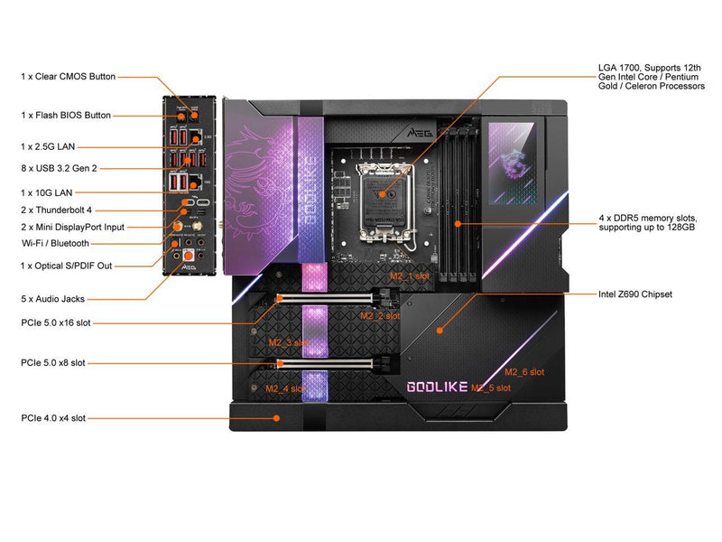 MSI MEG Z690 GODLIKE Gaming Motherboard (E-ATX, 12th Gen Intel Core, LGA
