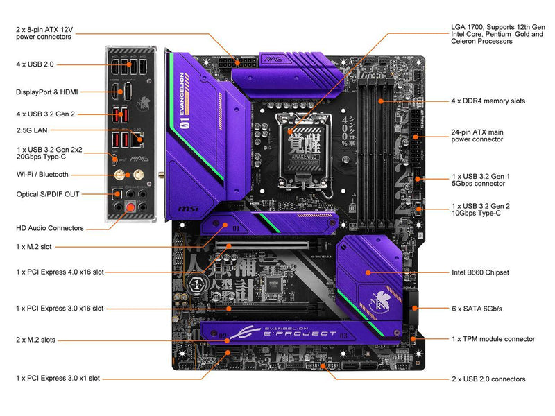 MSI MAG Z690 Tomahawk WiFi DDR4 Gaming Motherboard (ATX, 12th Gen Intel