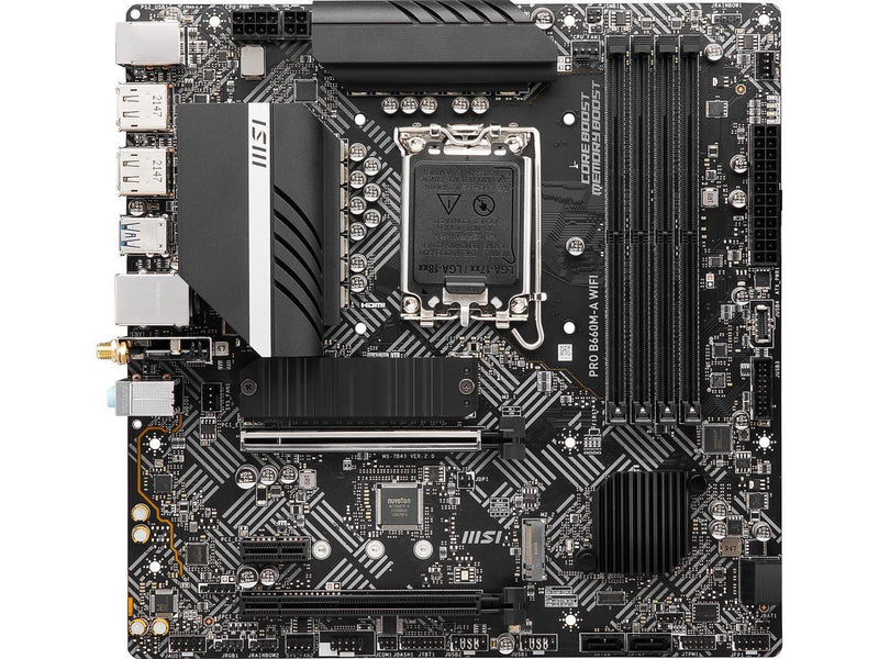 MSI PRO B660M-A WIFI DDR5 LGA 1700 Intel B660 SATA 6Gb/s Micro ATX Intel