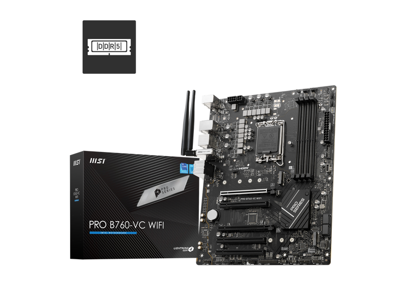 MSI PRO B760-VC WIFI LGA 1700 Intel B760 SATA 6Gb/s ATX Motherboard