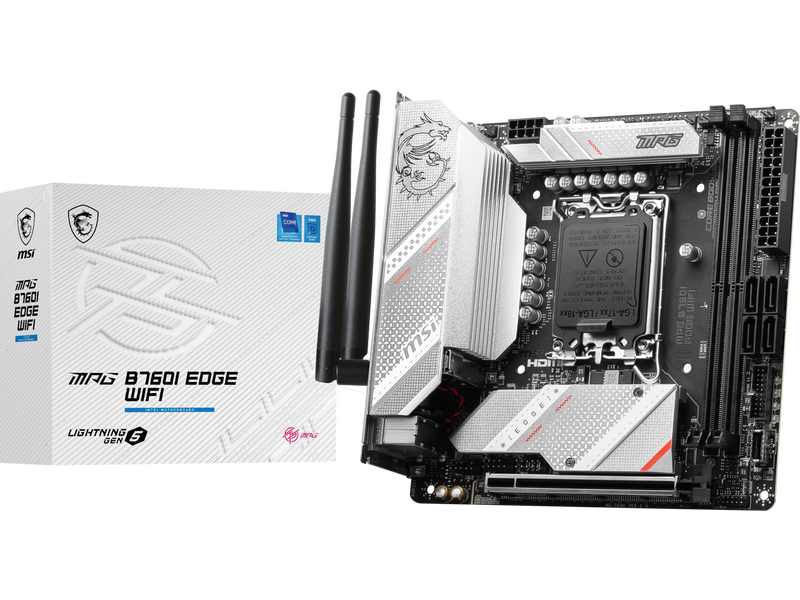 MSI MPG B760I EDGE WIFI LGA 1700 DDR5 Mini ITX Motherboard SATA 6Gb/s,  2.5Gbps