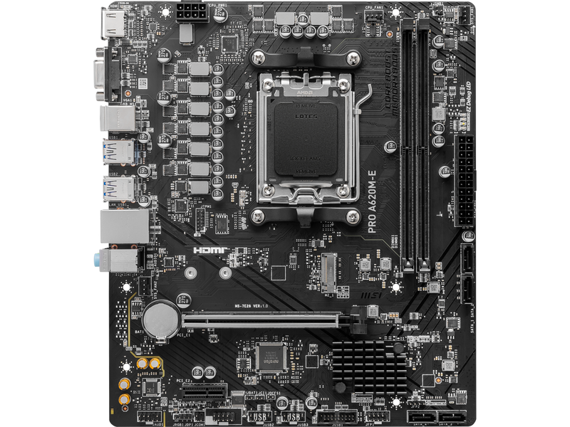 MSI PRO PRO A620M-E AM5 AMD A620 SATA 6Gb/s DDR5 mATX Motherboards AMD Ryzen™