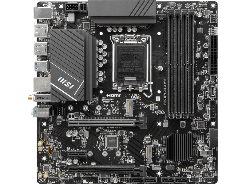 MSI PRO B760M-A WIFI LGA 1700 Intel B750 SATA 6Gb/s DDR5 mATX Motherboard ,Wi-Fi