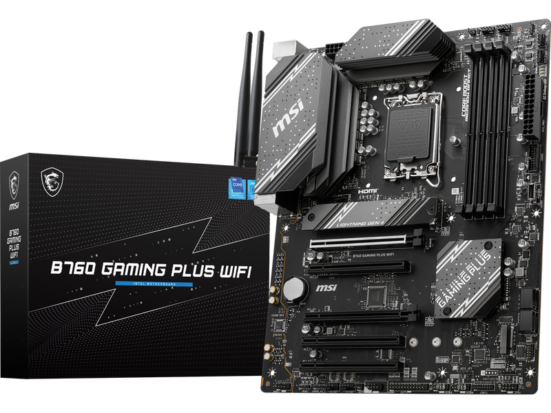 MSI B760 GAMING PLUS WIFI LGA 1700 (280) DDR5 ATX Motherboards - Intel,  SATA