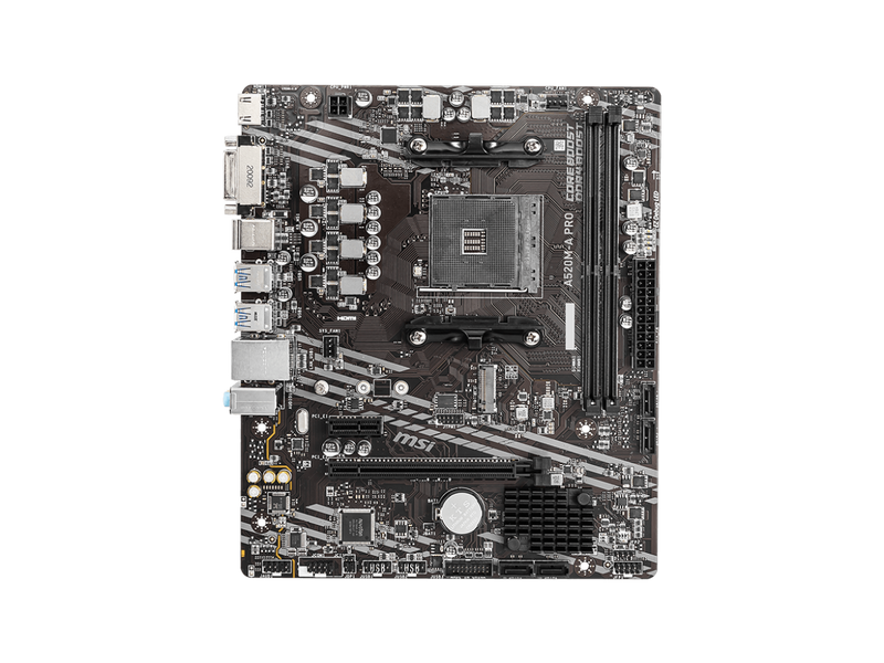 MSI A520M-A PRO AM4 AMD A520 SATA 6Gb/s USB 3.0 Micro ATX AMD Motherboard