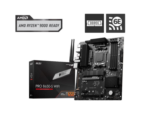 MSI PRO B650-S WIFI AM5 AMD B650 Ryzen 7000 DDR5 PCI-E x16 slot  Wi-Fi 6E