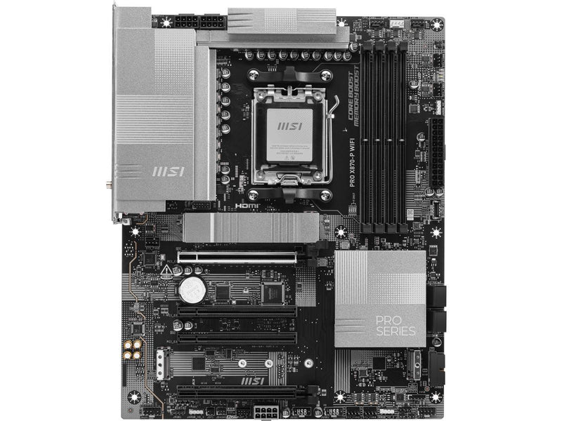 MSI PRO X870-P WIFI ATX AM5 Motherboard, USB 4.0, 4x SATA 6Gb/s, AMD Wi-Fi 7,USB