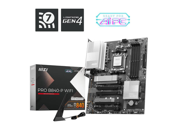 MSI PRO B840-P WIFI AM5 AMD B840 SATA 6Gb/s 2.5G Network Wi-Fi 7 DDR5 ATX