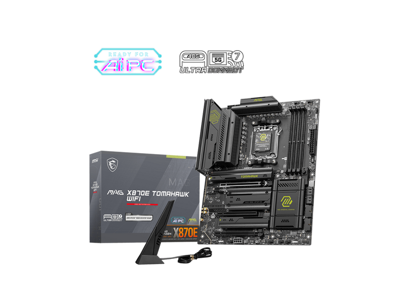 MSI MAG MAG X870E TOMAHAWK WIFI AM5 AMD X870E SATA 6Gb/s M.2 DDR5 Wi-Fi 7 5G LAN