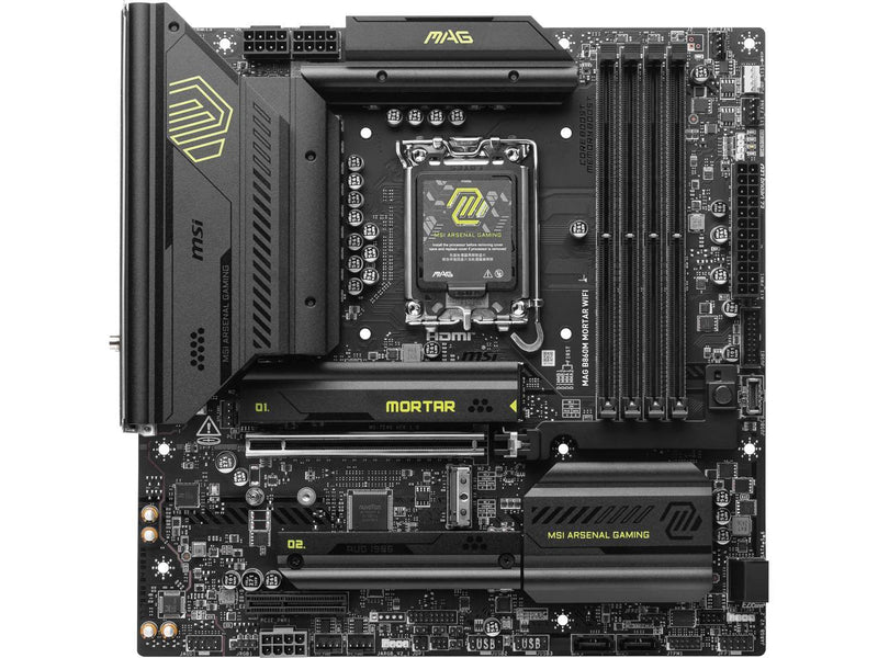 MSI MAG B860M MORTAR WIFI LGA 1851 Intel B860 SATA 6Gb/s DDR5 CI-E x16 slot  M.2
