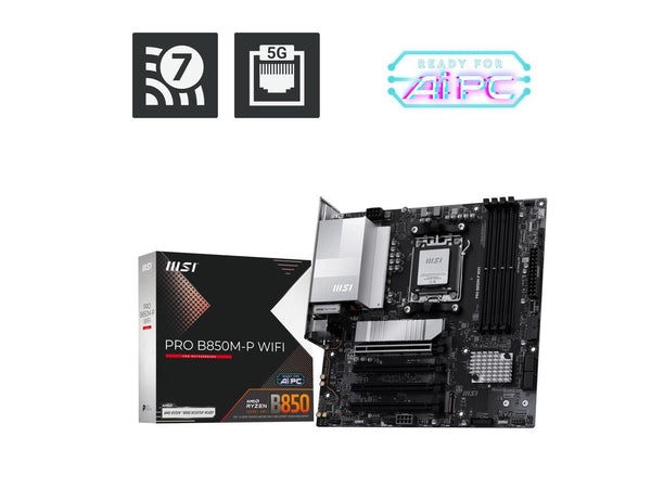 MSI PRO B850M-P WIFI AM5 AMD B850 support PCIe 5.0 SATA 6Gb/s Displayport1.4