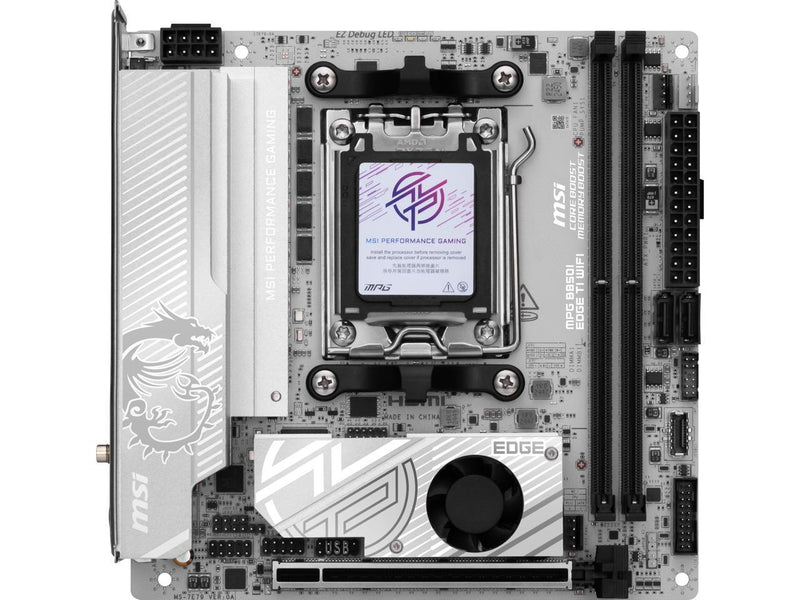 MSI MPG B850I EDGE TI WIFI AM5 Dual Channel DDR5 8200+ MT/s (OC) SATA 6GB