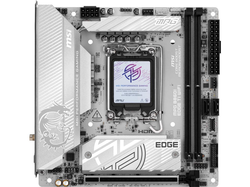 MSI MPG B860I EDGE TI WIFI Intel LGA 1851 Mini-ITX motherboard - White