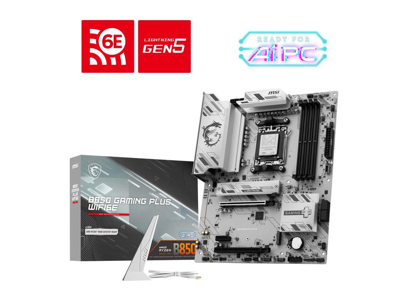 MSI B850 GAMING PLUS WIFI6E AM5 AMD B850 SATA 6Gb/s 5G Network Wi-Fi7 DDR5