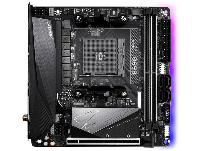 GIGABYTE B550I AORUS PRO AX (AM4 AMD/B550/Mini-Itx/Dual M.2/SATA 6Gb/s/USB