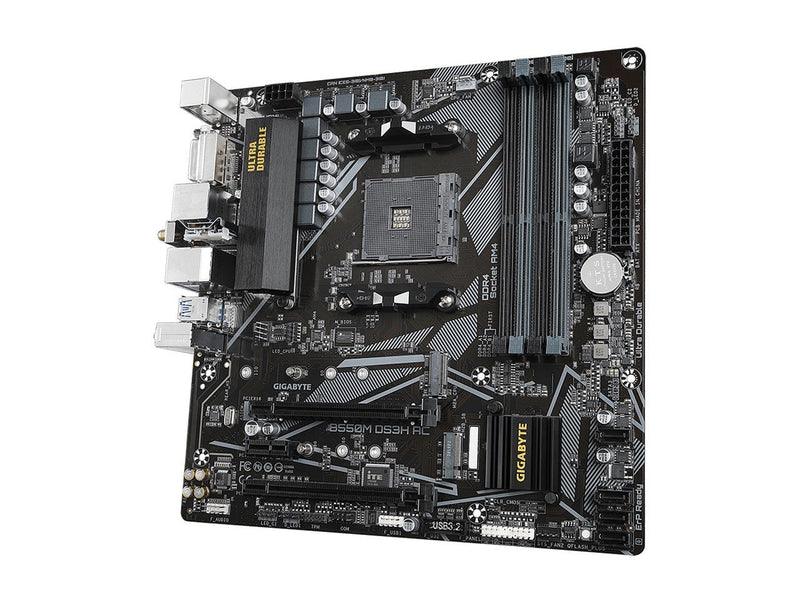 GIGABYTE B550M DS3H AC (AM4 AMD/B550/Micro ATX/Dual M.2/SATA 6Gb/s/USB