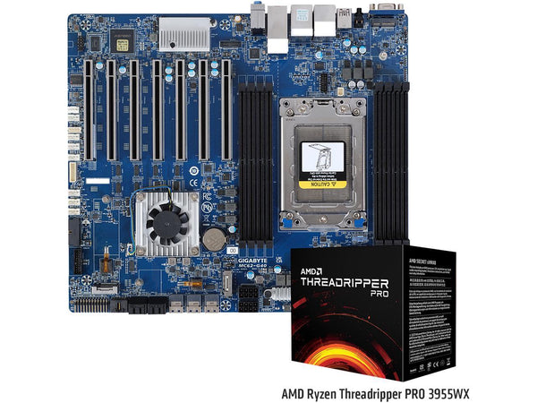 GIGABYTE Bundle Deal MC62-G40 Motherboard with AMD Threadropper Pro 3955WX CPU