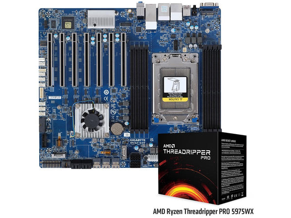 GIGABYTE Bundle MC62-G40 Motherboard with AMD Threadripper Pro 5975WX Processor