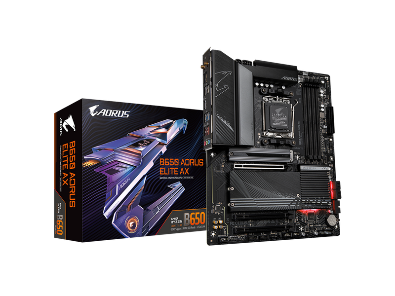 GIGABYTE B650 AORUS ELITE AX AM5 LGA 1718 AMD B650 ATX Motherboard DDR5, M.2,